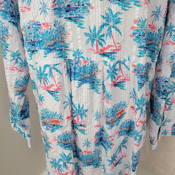 Tommy Bahama Tropical Oasis Boyfriend Shirt Swim Cover-Up Sz XL - Picture 8 of 16